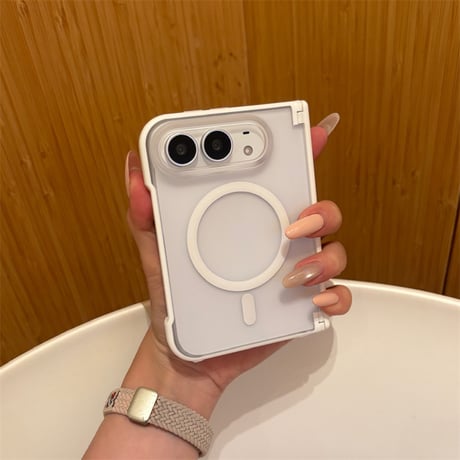 【magsafe対応】iphone duo ケース 半透明 ヒンジ保護 iphone duo ケース 全面保護 マット R516