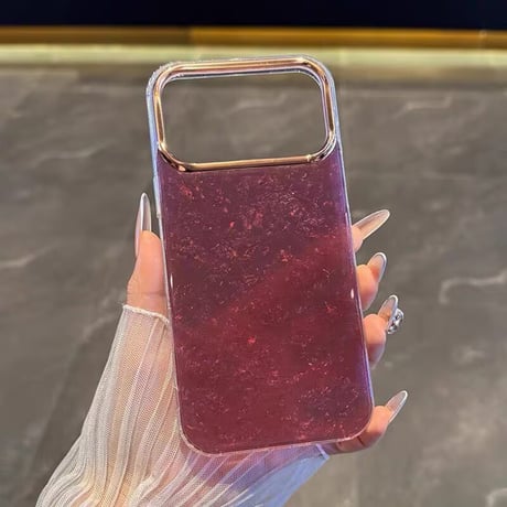 iphone18pro/17pro/16 ケース キラキラ iphone17 ケース かわいい シェル柄 【プレゼントでカメラ保護リング付き】 R152
