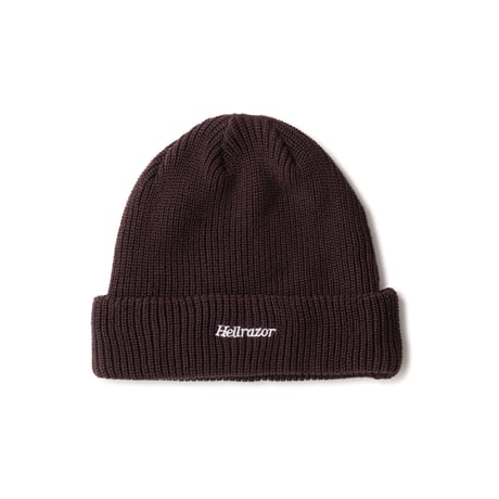 HELLRAZOR SMALL TM LOGO COTTON BEANIE Brown