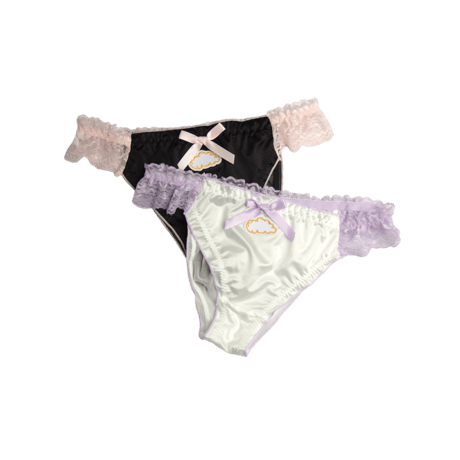 LOLA'S HARDWARE LADIES LOVE 2 PACK PANTIES White/Purple & Black/Pink