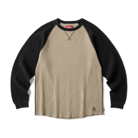 HELLRAZOR WAFFLE LS SHIRT Black / Army Green