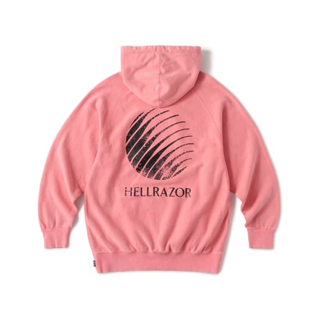 HELLRAZOR LOGO GARMENT DYE HOODIE Pink Dye