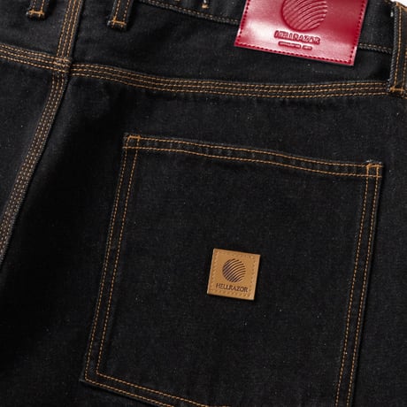 HELLRAZOR BAGGIE DENIM PANTS One Wash Black