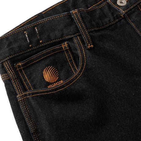 HELLRAZOR BAGGIE DENIM PANTS One Wash Black