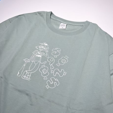 SPOONS HUNGRY CAT TEE Smoky Green