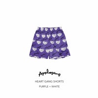 APPLEGANG バスパン　 HEART GANG SHORTS パープル × ホワイト