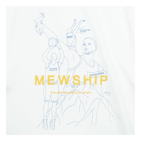 MEWSHIP Tシャツ　Three point GOAT S/S PL　<White×Yellow>