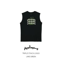 APPLEGANG ノースリーブ　TRIPLE STACK LOGO　BLACK × LIME GREEN