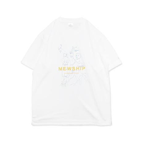 MEWSHIP Tシャツ　Three point GOAT S/S PL　<White×Yellow>
