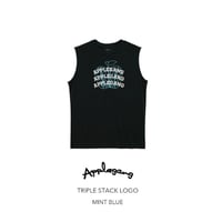 APPLEGANG ノースリーブ　TRIPLE STACK LOGO　BLACK × MINT BLUE
