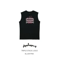 APPLEGANG ノースリーブ　TRIPLE STACK LOGO　BLACK × BLUSH PINK