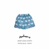 APPLEGANG バスパン　 HEART GANG SHORTS パステルブルー × ホワイト　※Mサイズまで