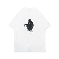 MEWSHIP Tシャツ　Night mountain ”EN" S/S PL <White×Black>