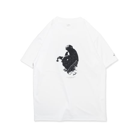 MEWSHIP Tシャツ　Night mountain ”EN" S/S PL <White×Black>