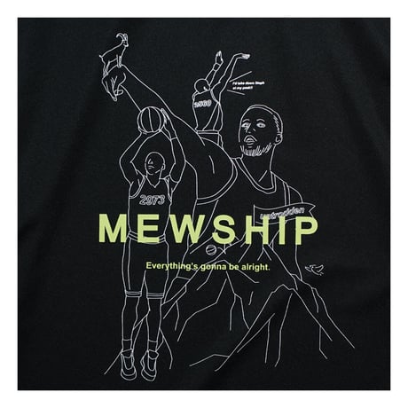 MEWSHIP Tシャツ　Three point GOAT S/S PL　<Black×L.Green>