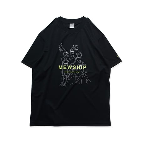 MEWSHIP Tシャツ　Three point GOAT S/S PL　<Black×L.Green>