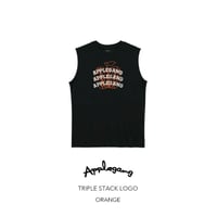APPLEGANG ノースリーブ　TRIPLE STACK LOGO　BLACK × ORANGE