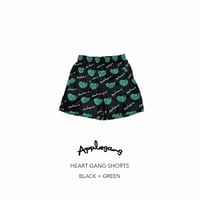 APPLEGANG バスパン　 HEART GANG SHORTS ブラック × グリーン　※Mサイズまで