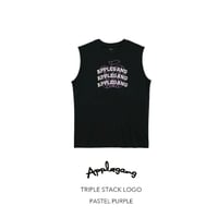 APPLEGANG ノースリーブ　TRIPLE STACK LOGO　BLACK × PASTEL PURPLE