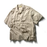 PENNEYS ／ ペニーズ　オープンカラー 半袖シャツ タッターソールチェック 70年代 ハワイアンシャツ ベージュ ｜ 春夏