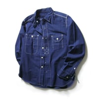 SUNNY SPORTS ／ サニースポーツ　ワークシャツ 日本製 シャンブレー シャツ インディゴ ｜ 春 秋冬　（No.342444）