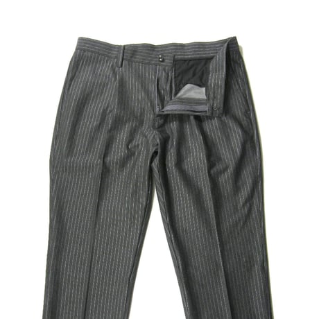 BEAMS GOLF PURPLE LABEL ／ ビームスゴルフ　ストライプ ジャージ スラックス ストレッチ パンツ ゴルフパンツ チャコールグレー ｜ 春夏　（No.331818）