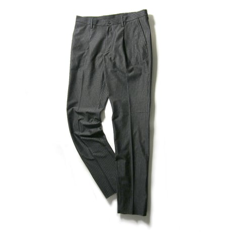 BEAMS GOLF PURPLE LABEL ／ ビームスゴルフ　ストライプ ジャージ スラックス ストレッチ パンツ ゴルフパンツ チャコールグレー ｜ 春夏　（No.331818）