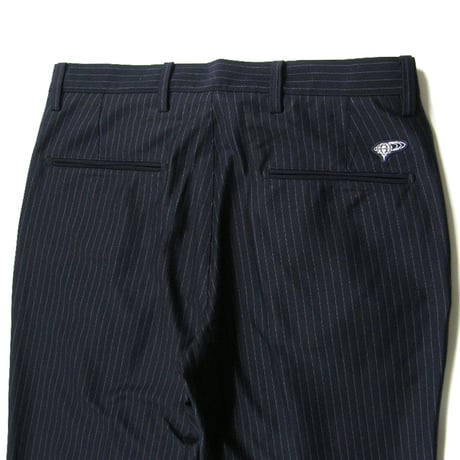 BEAMS GOLF PURPLE LABEL ／ ビームスゴルフ　ストライプ ジャージ スラックス ストレッチ パンツ ゴルフパンツ ネイビー ｜ 春夏　（No.331817）