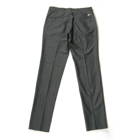BEAMS GOLF PURPLE LABEL ／ ビームスゴルフ　ストライプ ジャージ スラックス ストレッチ パンツ ゴルフパンツ チャコールグレー ｜ 春夏　（No.331818）