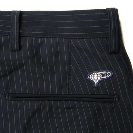 BEAMS GOLF PURPLE LABEL ／ ビームスゴルフ　ストライプ ジャージ スラックス ストレッチ パンツ ゴルフパンツ ネイビー ｜ 春夏　（No.331817）