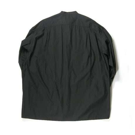 Pheeta × UNITED ARROWS ／ フィータ　オーガニックコットン ブザムシャツ インド製 バンドカラー シャツ ブラック ｜ オールシーズン　（No.380321）