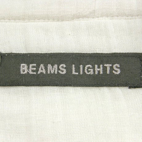 BEAMS LIGHTS ／ ビームスライツ　ダブルガーゼ バンドカラー シャツ インド製 オフホワイト ｜ オールシーズン