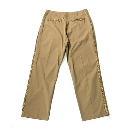 DEL MAR SPORTSWEAR ／ デルマースポーツウェア　レオパード ライン パンツ ワンタック スラックス ワンタック デルマースポーツウェアー ベージュ ｜ オールシーズン
