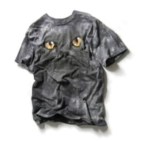 THRIFTY LOOK ／ スリフティールック　タイダイ キャット Tシャツ 黒猫 チャコール ｜ オールシーズン　（No.380312）