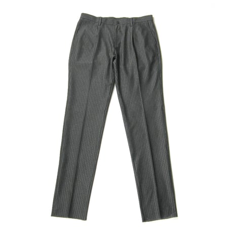 BEAMS GOLF PURPLE LABEL ／ ビームスゴルフ　ストライプ ジャージ スラックス ストレッチ パンツ ゴルフパンツ チャコールグレー ｜ 春夏　（No.331818）