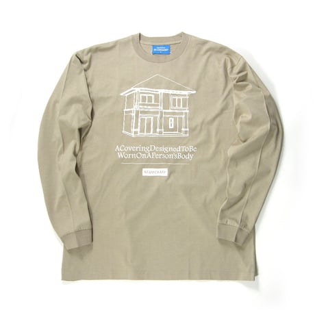 BLUFCAMP ／ ブルーフキャンプ　シルクスクリーン プリント ハイゲージ ロンT 日本製 ベージュ comme des garcons コムデギャルソン ｜ 春 秋冬