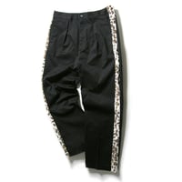 DEL MAR sportswear ／ デルマースポーツウェアー　レオパード ライン パンツ ワンタック スラックス ワンタック デルマースポーツウェア ブラック ｜ オールシーズン