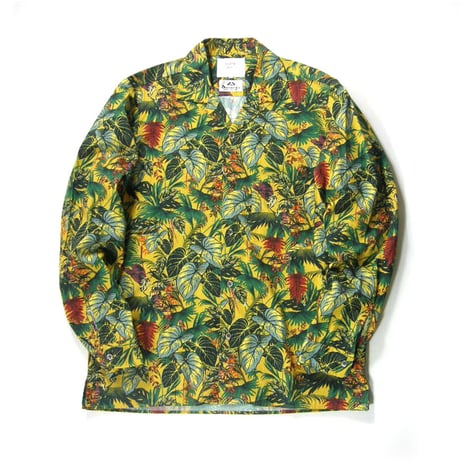 BEAMS LIGHTS × DEVEAUX ／ ビームスライツ × デヴォー　フレンチテキスタイル 長袖シャツ ボタニカル アロハシャツ オープンカラー シャツ トロピカル ｜ オールシーズン