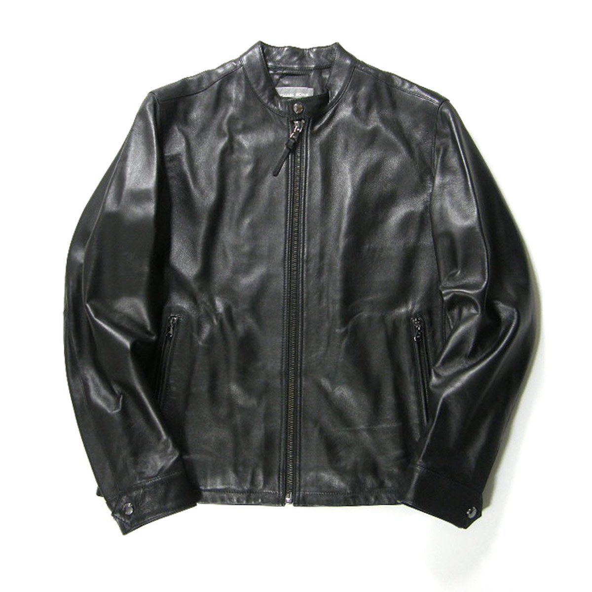 マイケルコース ラムレザー ライダースジャケット 羊革 ブラック ベルト付 S MICHAEL KORS ／ マイケルコース 羊革 シングス ライダース ジャケット