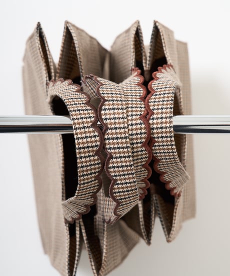 Fleur tote （square small）Brown Houndstooth | elu