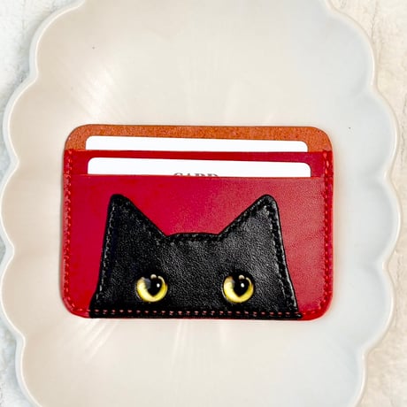 くりくりお目目が可愛い猫のカードケース(くろねこ)