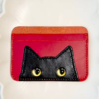 くりくりお目目が可愛い猫のカードケース(くろねこ)