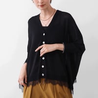 NEWデザイン⭐️UVサラサラ 裾レースBOXシルエットカーディガン