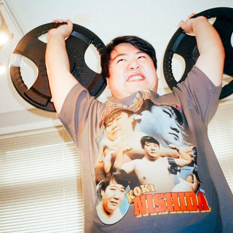 ラランド　ニシダ　ベンチ豚Tシャツ　XL　レモンジャム5周年　限定デザインT ベンチ豚Tシャツ | レモンジャムSHOP