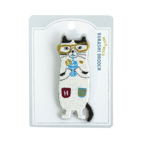 26-10094　モコモコブラシ刺繍のブローチ　ハチ