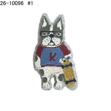 26-10096　モコモコブラシ刺繍のブローチ　パウロ