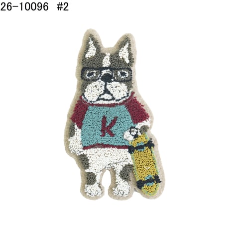 26-10096　モコモコブラシ刺繍のブローチ　パウロ