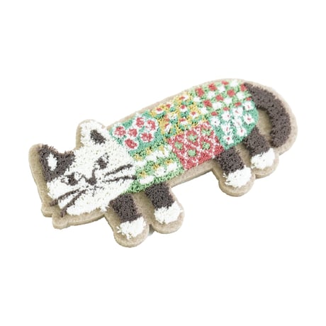 26-10095　モコモコブラシ刺繍のブローチ　マチルダさん
