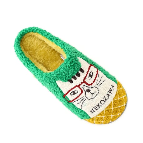 26-9703　相良刺繍ルームシューズ　ネコザワさん柄