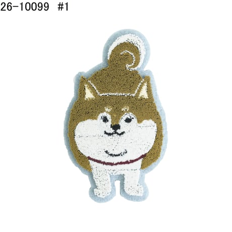 26-10099　モコモコブラシ刺繍のブローチ　柴尻君